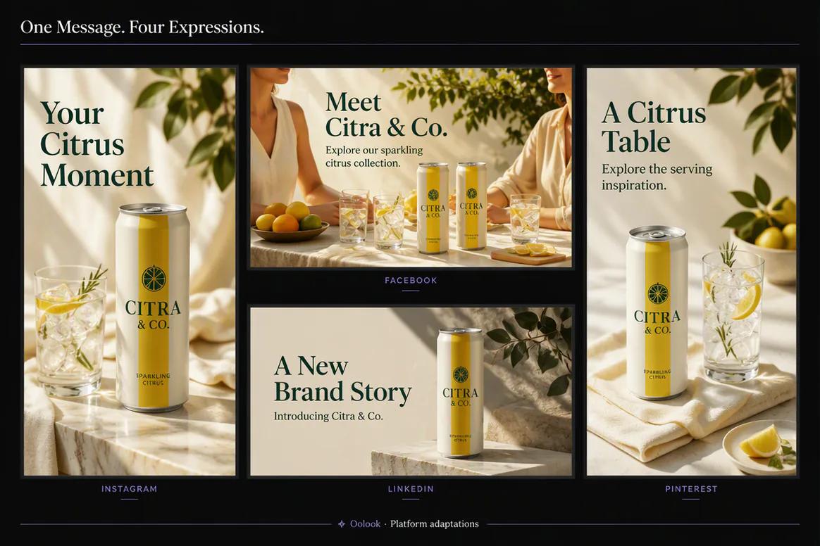 Oolook displaying meaningful multi-platform campaign adaptations