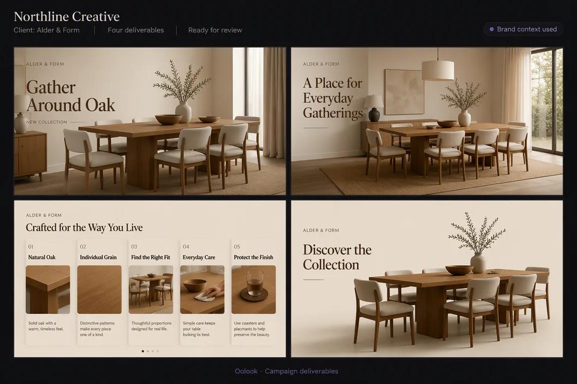 Oolook displaying a completed agency client campaign