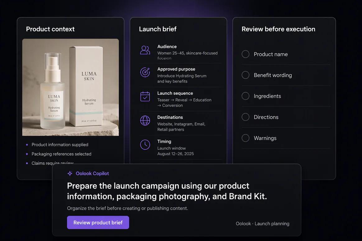 Verified product launch information organized in Oolook