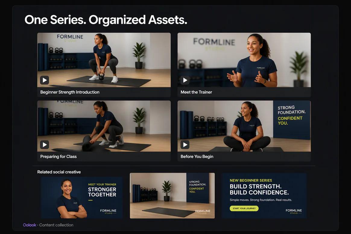 Oolook displaying an approved YouTube content library